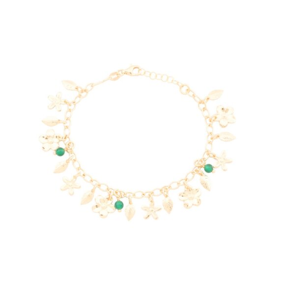 MILOR SILVER Gold Made In Italy 18kt Gold Plated Sterling Silver Charm Bracelet - Picture 1 of 2